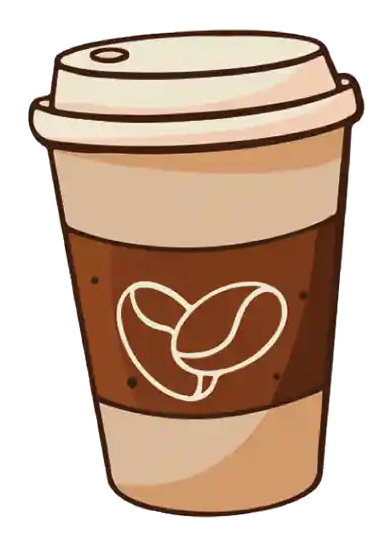 A takeaway coffee cup sticker