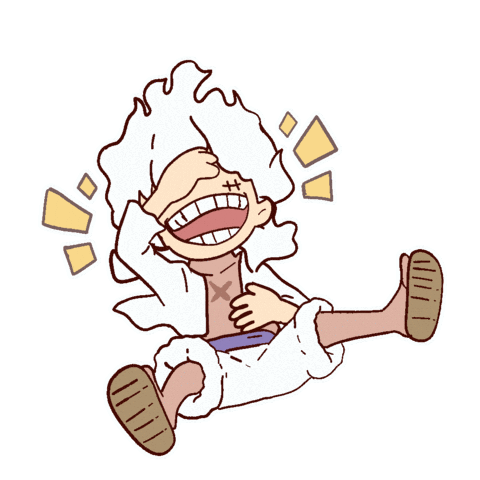Gear 5 Luffy from One Piece laughing